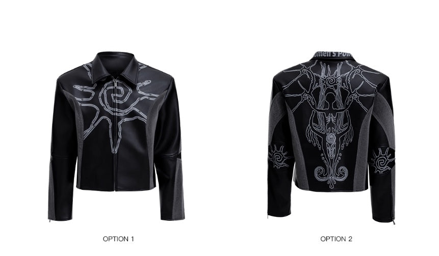 Men's Rivet Totem Leather Jacket – Deconstructed Stitch Style