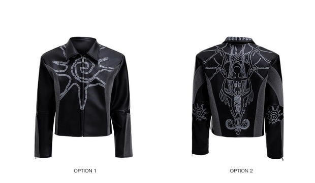 Men's Rivet Totem Leather Jacket – Deconstructed Stitch Style