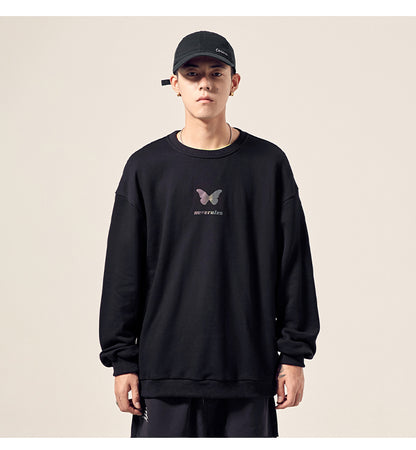 Reflective butterfly print long sleeves