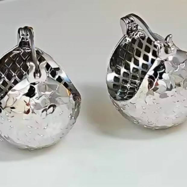 S925 Sterling Silver 3D Women’s Earrings with Buckle & Fabric