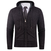 Men’s Hooded Fleece Knit Sweater with Pineapple Pin