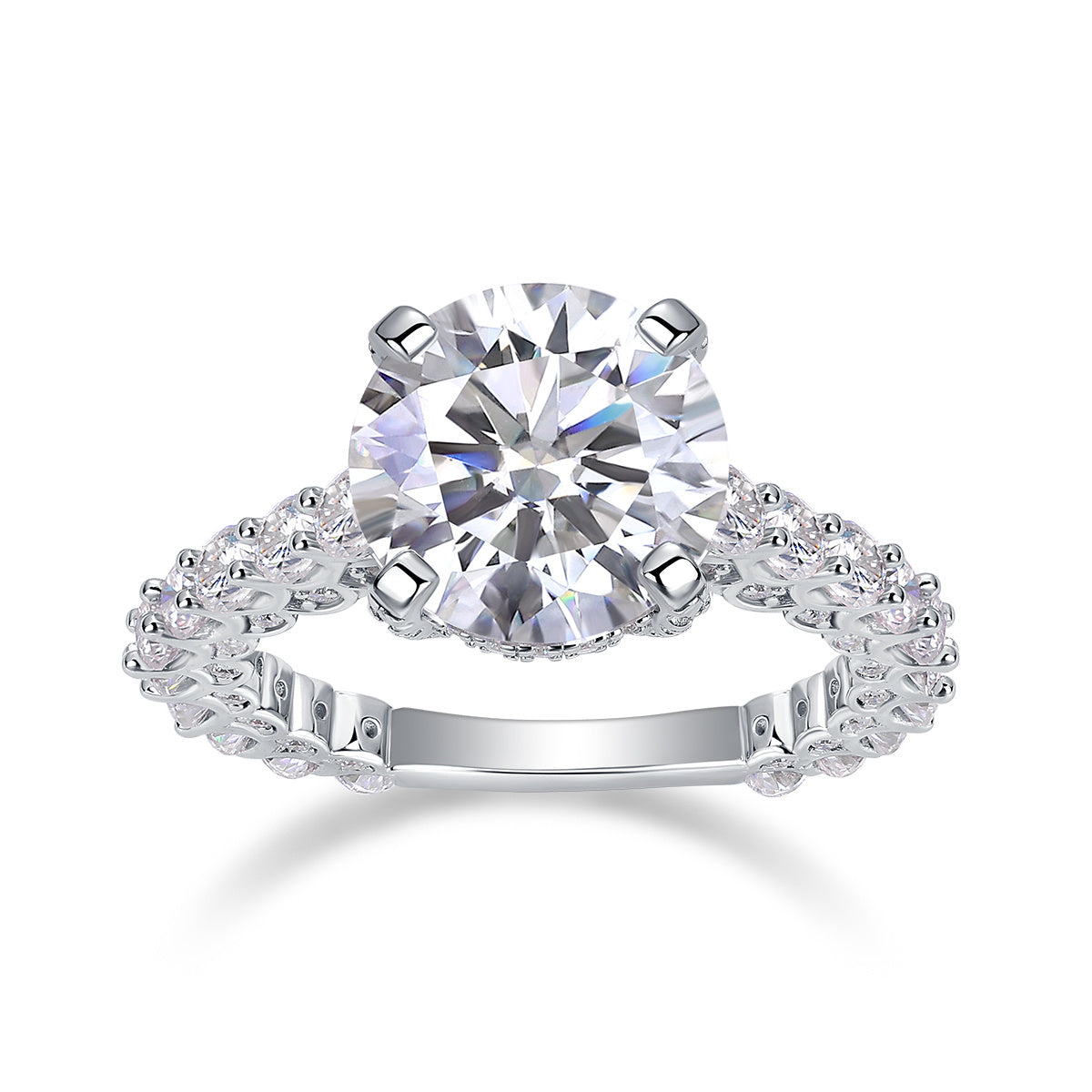 Affectionate S925 Silver 5-Carat Moissanite Diamond Ring