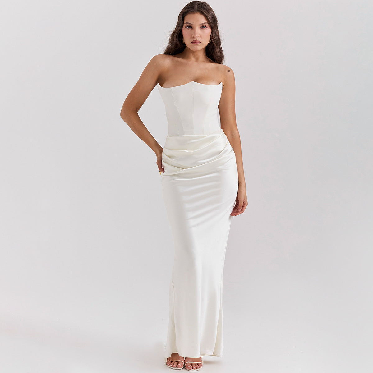 Slim Backless Tube Top Evening Dress