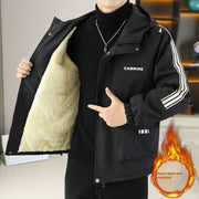 Men’s Warm Fleece Hooded Jacket for Autumn & Winter