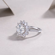 Sunflower S925 Silver 3-Carat Moissanite Diamond Ring