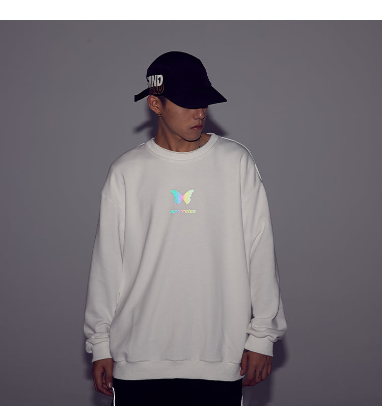 Reflective butterfly print long sleeves