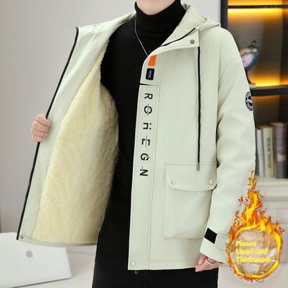 Men’s Warm Fleece Hooded Jacket for Autumn & Winter