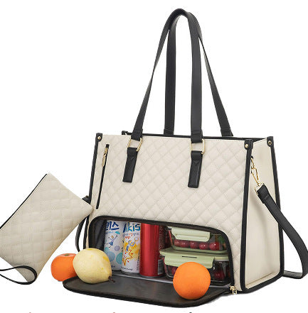 Women's Quilted Lunch Tote Bag – Thermal, Leak-Proof & Spacious