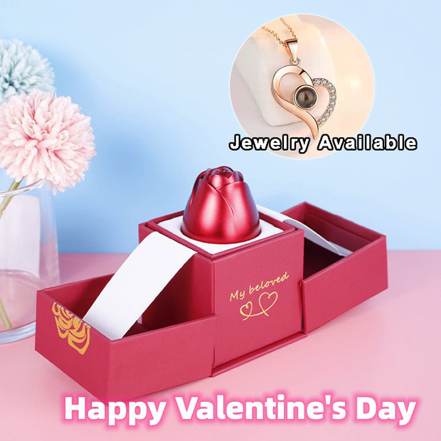 Metal Rose Necklace Gift Box – Romantic Jewelry for Her