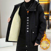 Men’s Warm Fleece Hooded Jacket for Autumn & Winter
