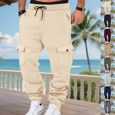 Fleece-lined Multi-pocket Cargo Outdoor Sports Casual Pants