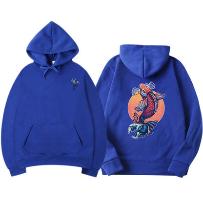 Carp print hoodie