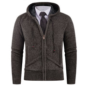 Men’s Hooded Fleece Knit Sweater with Pineapple Pin