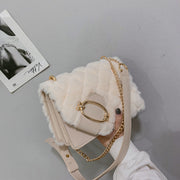 Plush Square Messenger Bag for Women