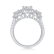 Luxurious S925 Silver 1-Carat Moissanite Diamond Ring