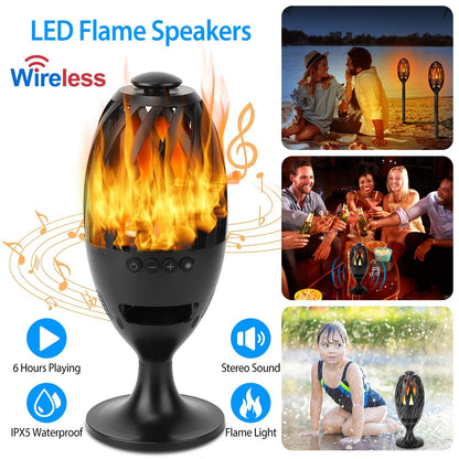 LED Flame Torch Speaker – Waterproof Outdoor Wireless Lantern