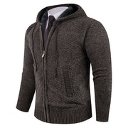 Men’s Hooded Fleece Knit Sweater with Pineapple Pin