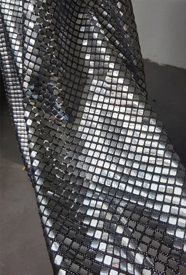 Bolso de ropa de diseñador con láser, pasarela de moda, boda, espejo de tela