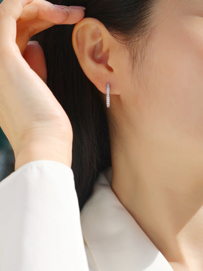 Morning Dew S925 Silver Platinum Plated Moissanite Earrings