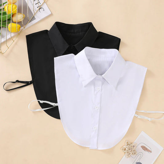 Women’s Cotton Detachable Fake Collar Half Shirt