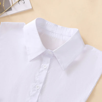 WHITE Color Women’s Cotton Detachable Fake Collar Half Shirt