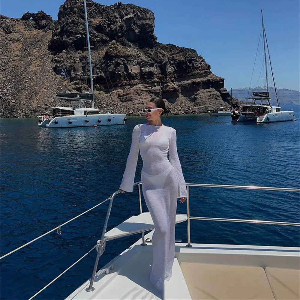 Women’s Sheer Beach Maxi Dress Cover Up