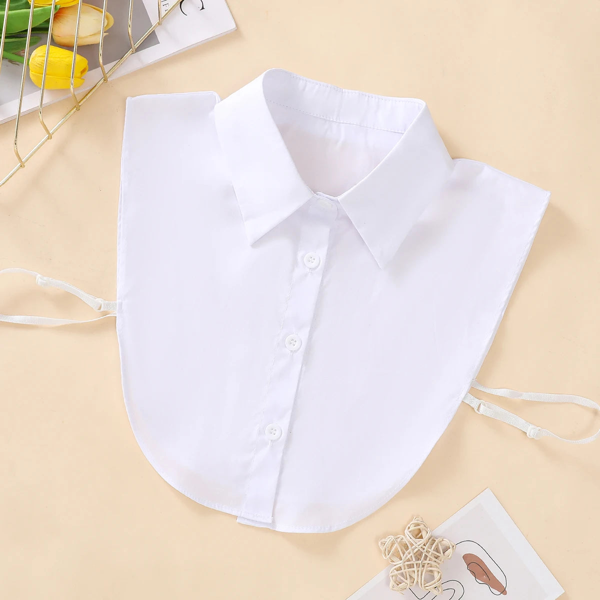 Women’s Cotton Detachable Fake Collar Half Shirt
