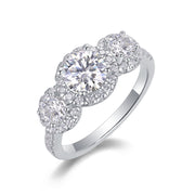 Luxurious S925 Silver 1-Carat Moissanite Diamond Ring
