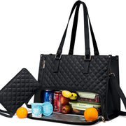 Women's Quilted Lunch Tote Bag – Thermal, Leak-Proof & Spacious