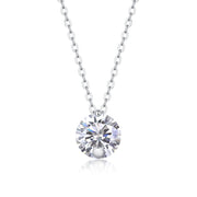 Simple Pleasure S925 Silver 2-Carat Moissanite Diamond Pendant