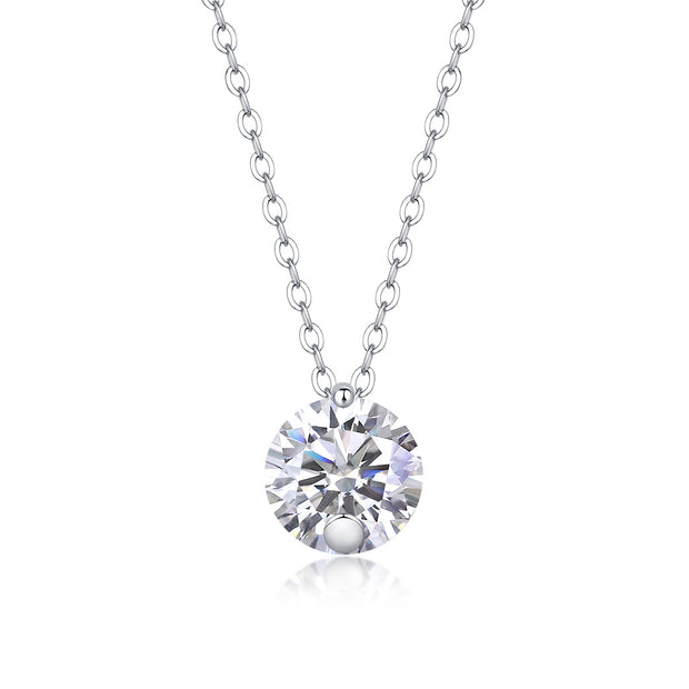 Simple Pleasure S925 Silver 2-Carat Moissanite Diamond Pendant