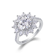 Sunflower S925 Silver 3-Carat Moissanite Diamond Ring