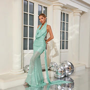 Halter Sequin Party Dress – Elegant Evening Wear