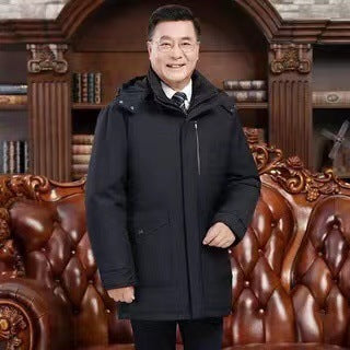 Men's Stylish Mid-Length Coat with Detachable Liner | Winter Fashion