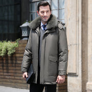 Men's Stylish Mid-Length Coat with Detachable Liner | Winter Fashion