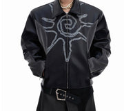Men's Rivet Totem Leather Jacket – Deconstructed Stitch Style