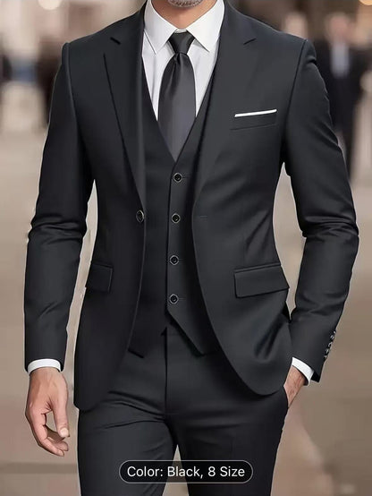 Men's Wedding Business Three-piece Suit Set – Formal & Stylish
