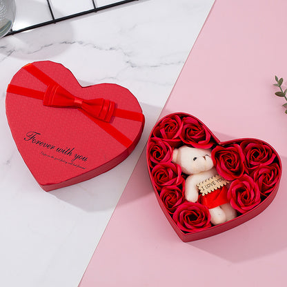Heart-Shaped Rose Soap Flower Gift Box – Valentine’s, Christmas, Mother’s Day & Birthday Gift