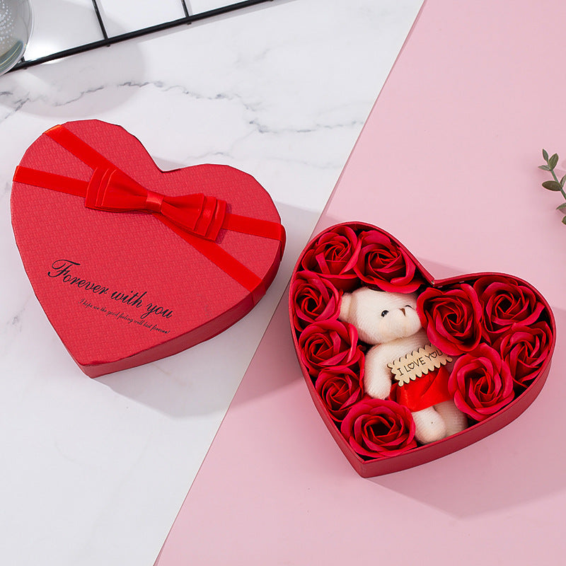 Heart-Shaped Rose Soap Flower Gift Box – Valentine’s, Christmas, Mother’s Day & Birthday Gift