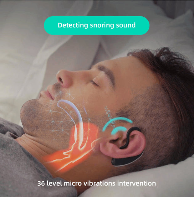 Bluetooth Anti-Snoring Earset Sleep Aid With Analyzer