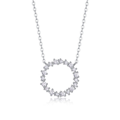 Emerald Water Ripples S925 Silver Platinum Moissanite Pendant