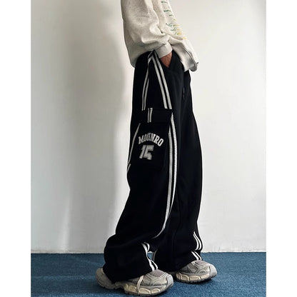 New Loose Straight-leg Casual Pants With Large Pockets For Spring And Autumn