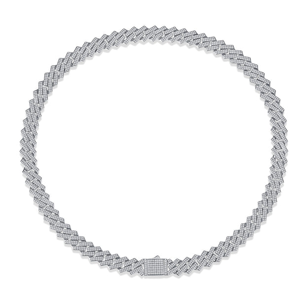 Men’s Luxury Moissanite S925 Silver Necklace – Diamond Look