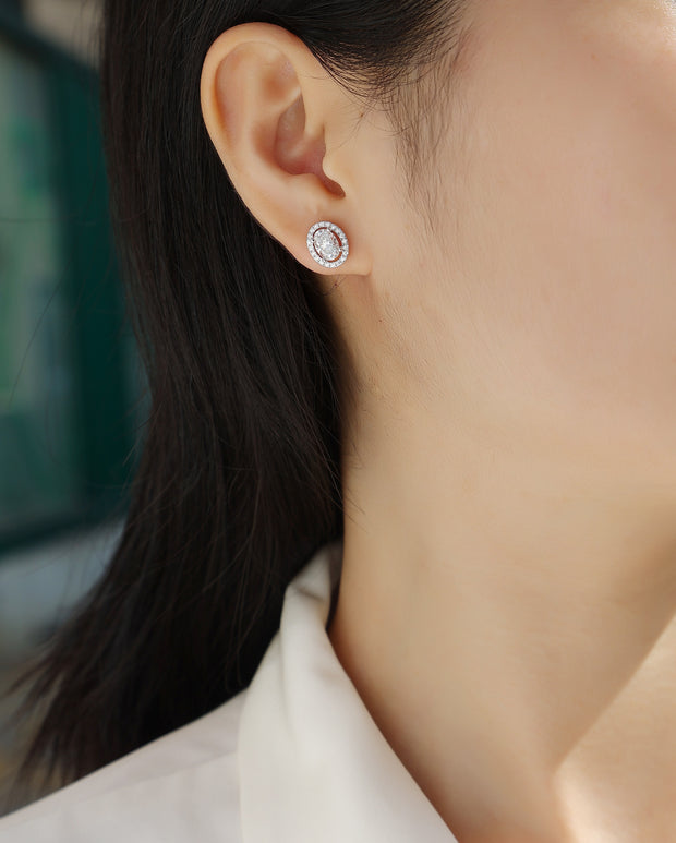 Phantom Night S925 Silver Platinum Plated Moissanite Earrings