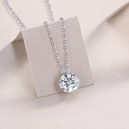 Simple Pleasure S925 Silver 2-Carat Moissanite Diamond Pendant
