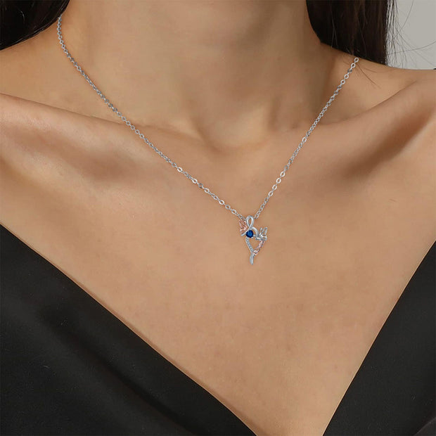 Collar con colgante de mariposa, regalo para novia, ligero y lujoso.