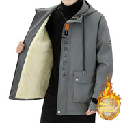 Men’s Warm Fleece Hooded Jacket for Autumn & Winter