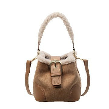 Retro Plush Crossbody Shoulder Bag for Women