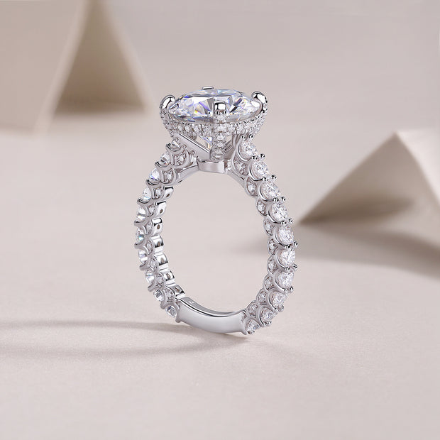 Affectionate S925 Silver 5-Carat Moissanite Diamond Ring