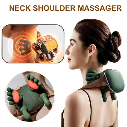 Electric Neck And Shoulder Muscle Massager featuring 4D kneading and soothing heat for relaxation.